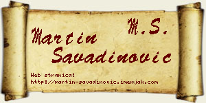 Martin Savadinović vizit kartica